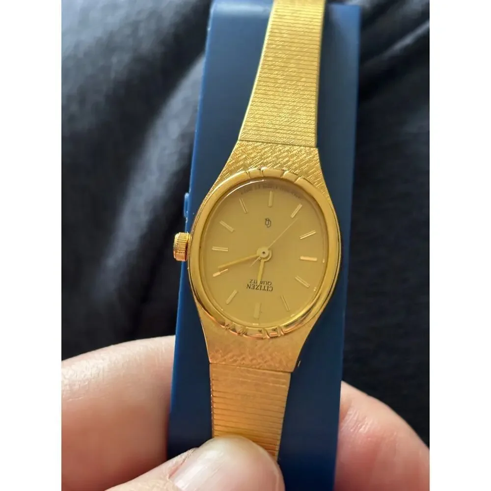 Rare Vintage Citizen CQ 6031-K13499 Gold Quartz Women Watch JAPAN New Old Stock